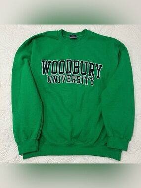 MV Sports | Woodbury University Green Crewneck Sweatshirt | Size M | Unisex